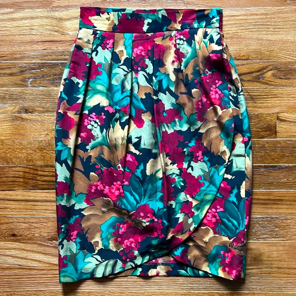 Vintage True Wrap Silk Skirt